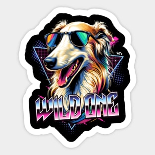 Wild One Borzoi Dog Sticker